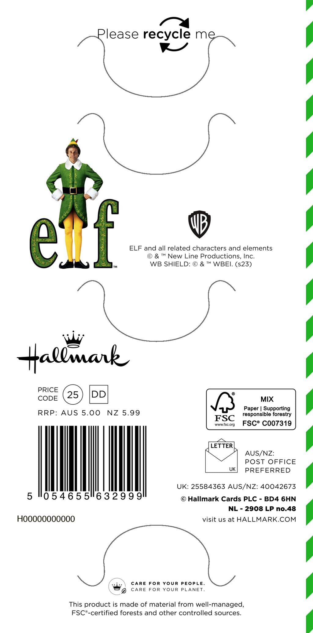 Hallmark Buddy The Elf Christmas Card