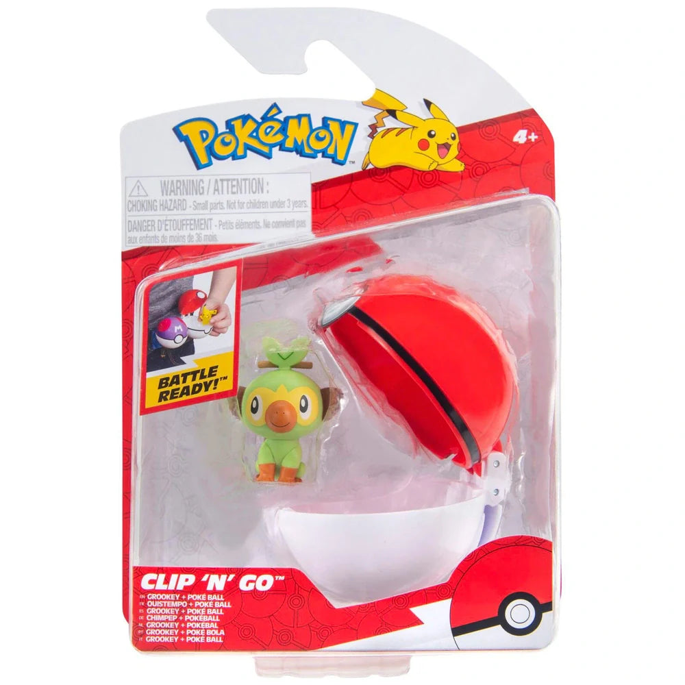 Pokemon Clip n Go Grookey + Poke Ball