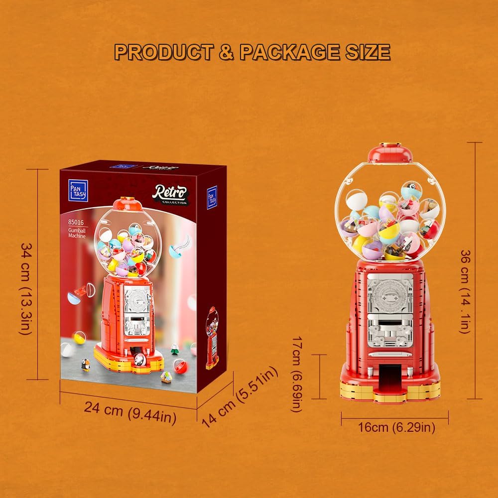 Pantasy Retro Collection: Gumball Machine Brick Construction Set