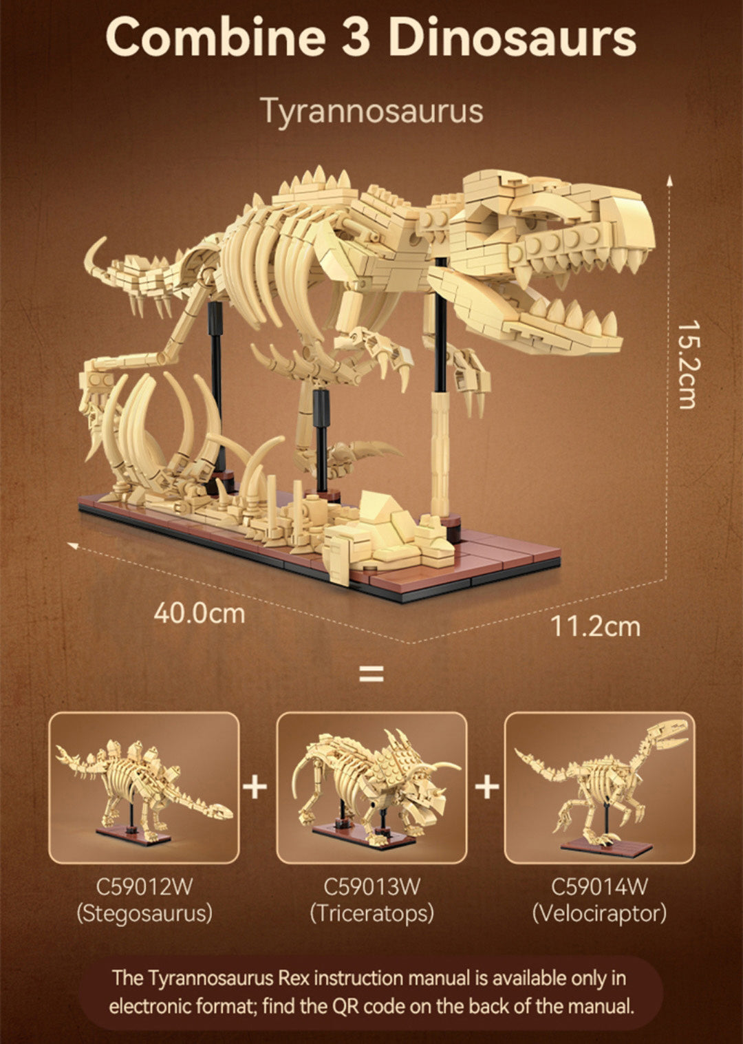 Cada Dino Fossils - Triceratops Construction Kit