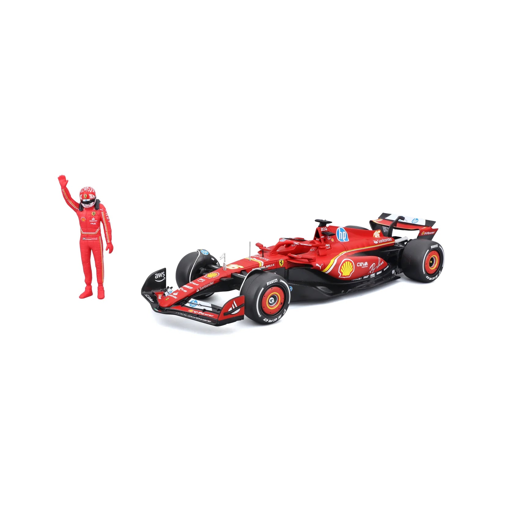 Bburago 1:24 F1 Ferrari Sf-24 2024 With Driver Figure Leclerc