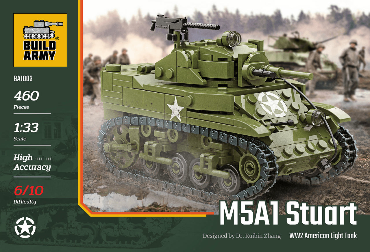 Build Army M5A1 Stuart Light Tank 460 pieces