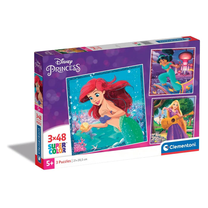 Clementoni Disney Princess 3x48 Pce Jigsaw Puzzle