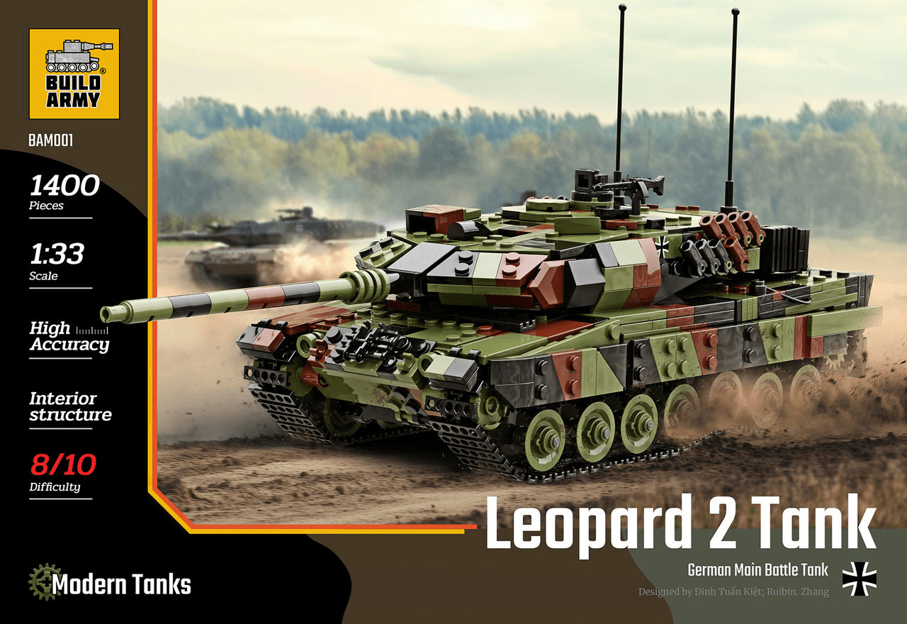 Build Army Leopard 2 Tank 1400 pieces