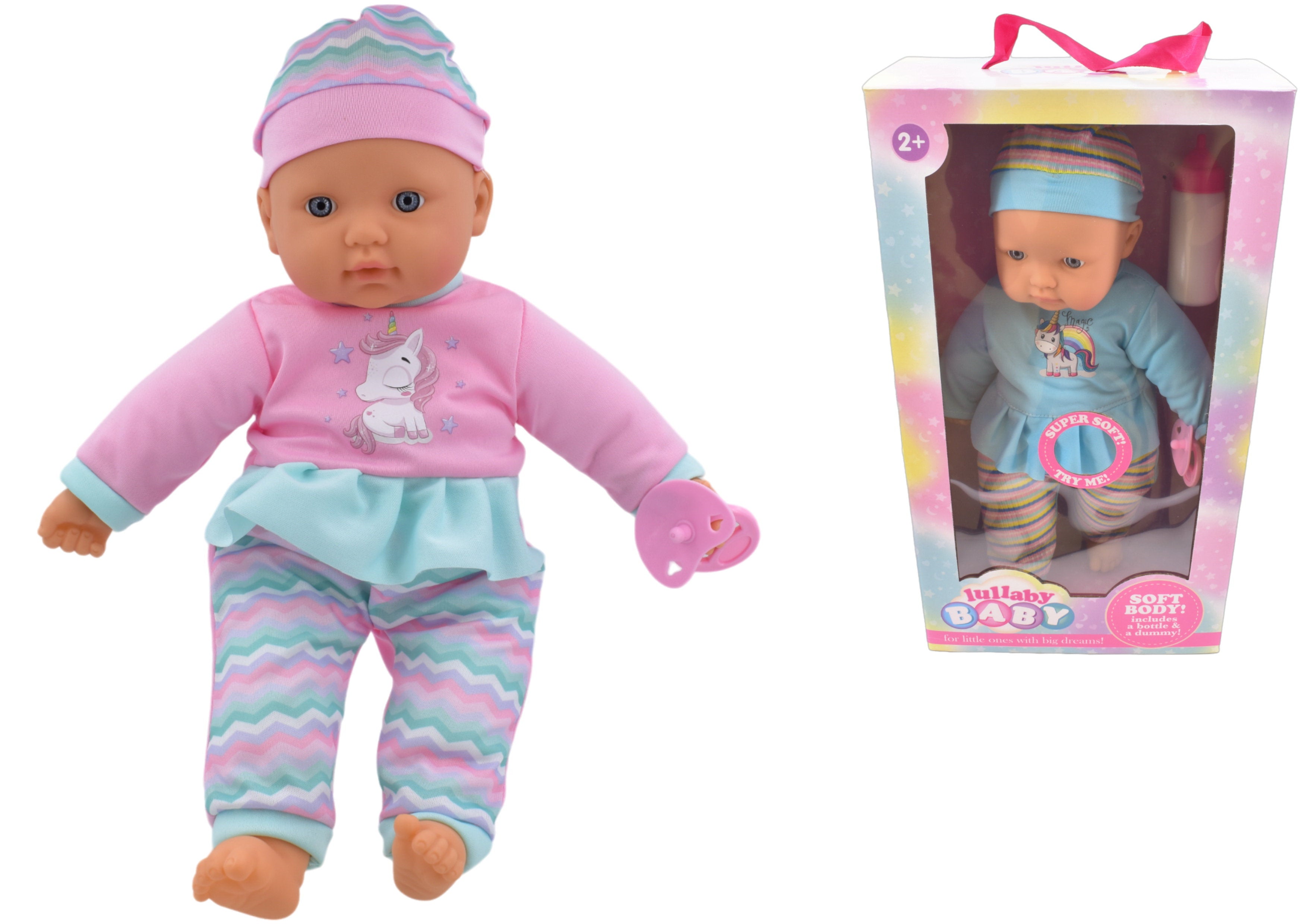 Lullaby Baby 40cm Soft Baby Doll with Bottle