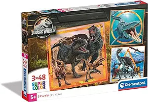 Clementoni Jurassic World 3x48 Pce Jigsaw Puzzle