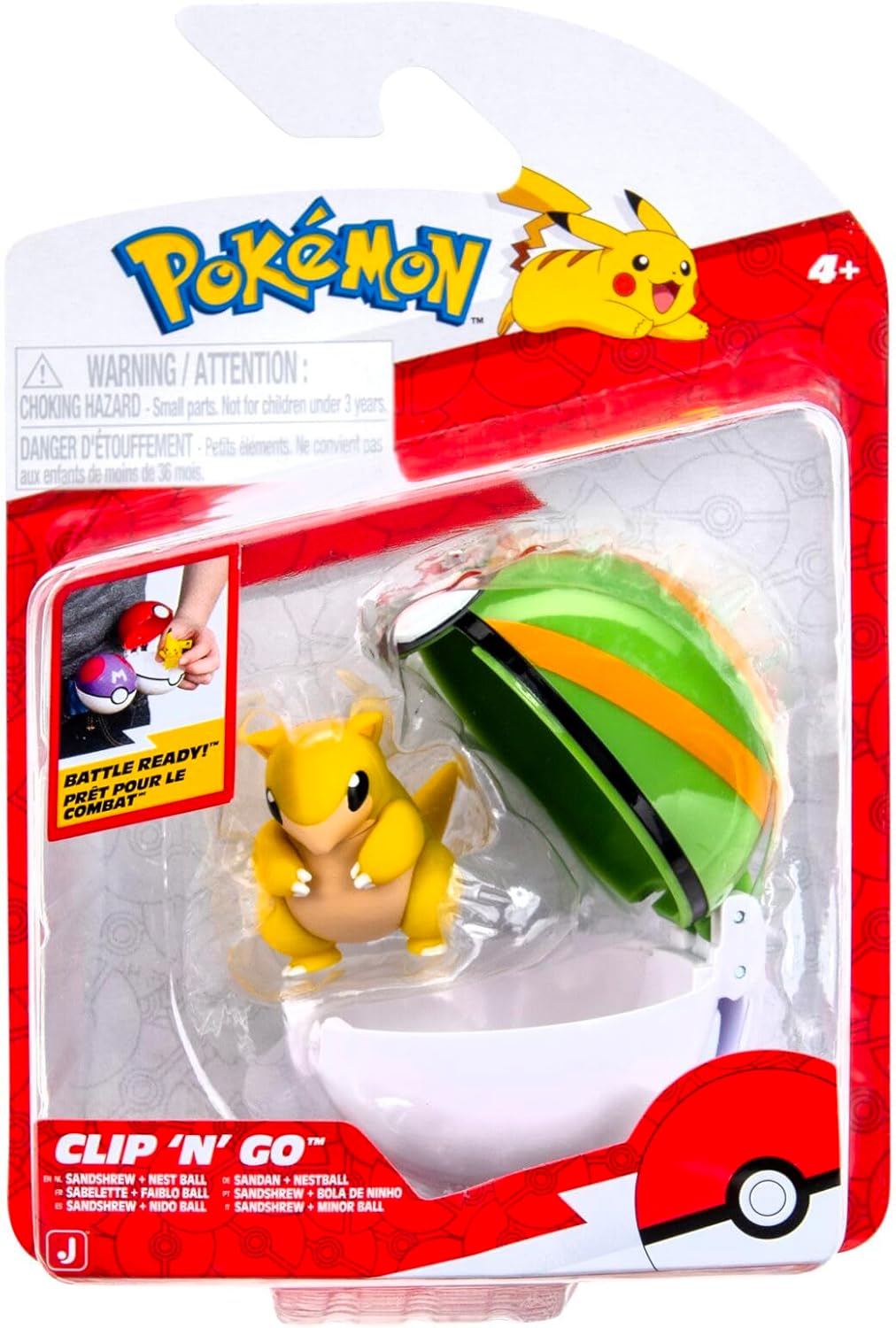 Pokemon Clip N Go Sandshrew & Nest Ball