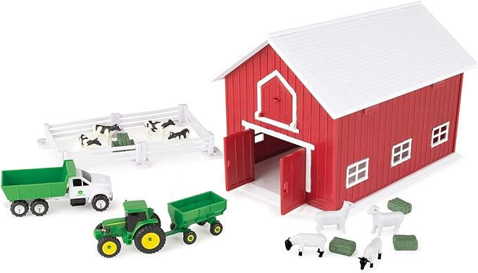 John Deere 24 piece Farm Playset with Red Barn