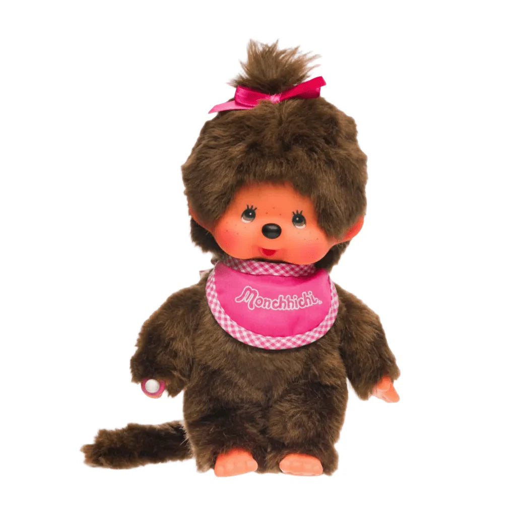 Monchhichi Classic Girl with Pink Bib Plush Doll