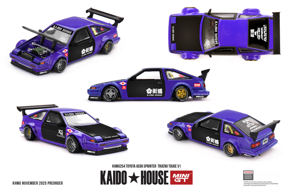 Mini GT Toyota AE86 Sprinter Trueno Touge V1 Kaido House 1:64 Scale Die Cast Model