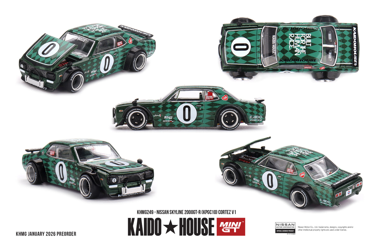 Mini GT Nissan Skyline 2000GT-R (KPGC10) Cortez V1 Kaido House 1:64 Scale Model