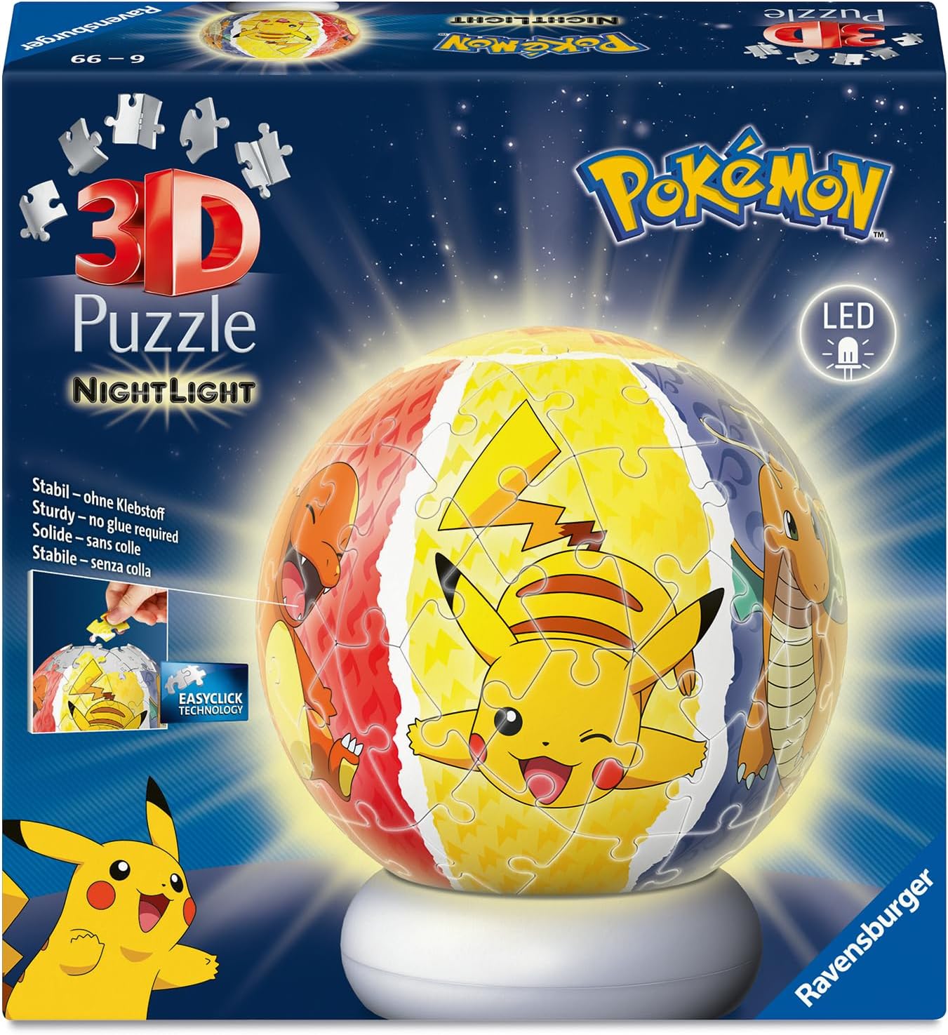 Pokemon Night Light 3D 72 Piece Puzzle