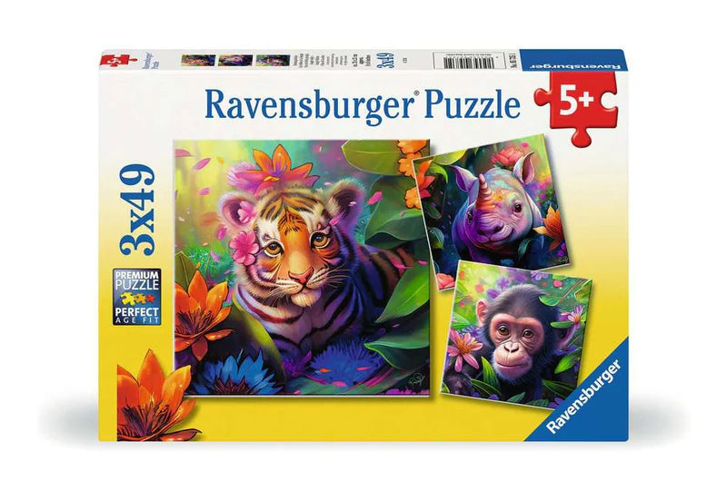 Jungle Babies 3x49 Piece Jigsaw Puzzle