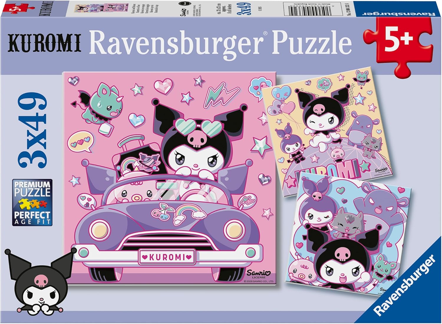Kuromi on Tour 3x 49 Piece Jigsaw Puzzles