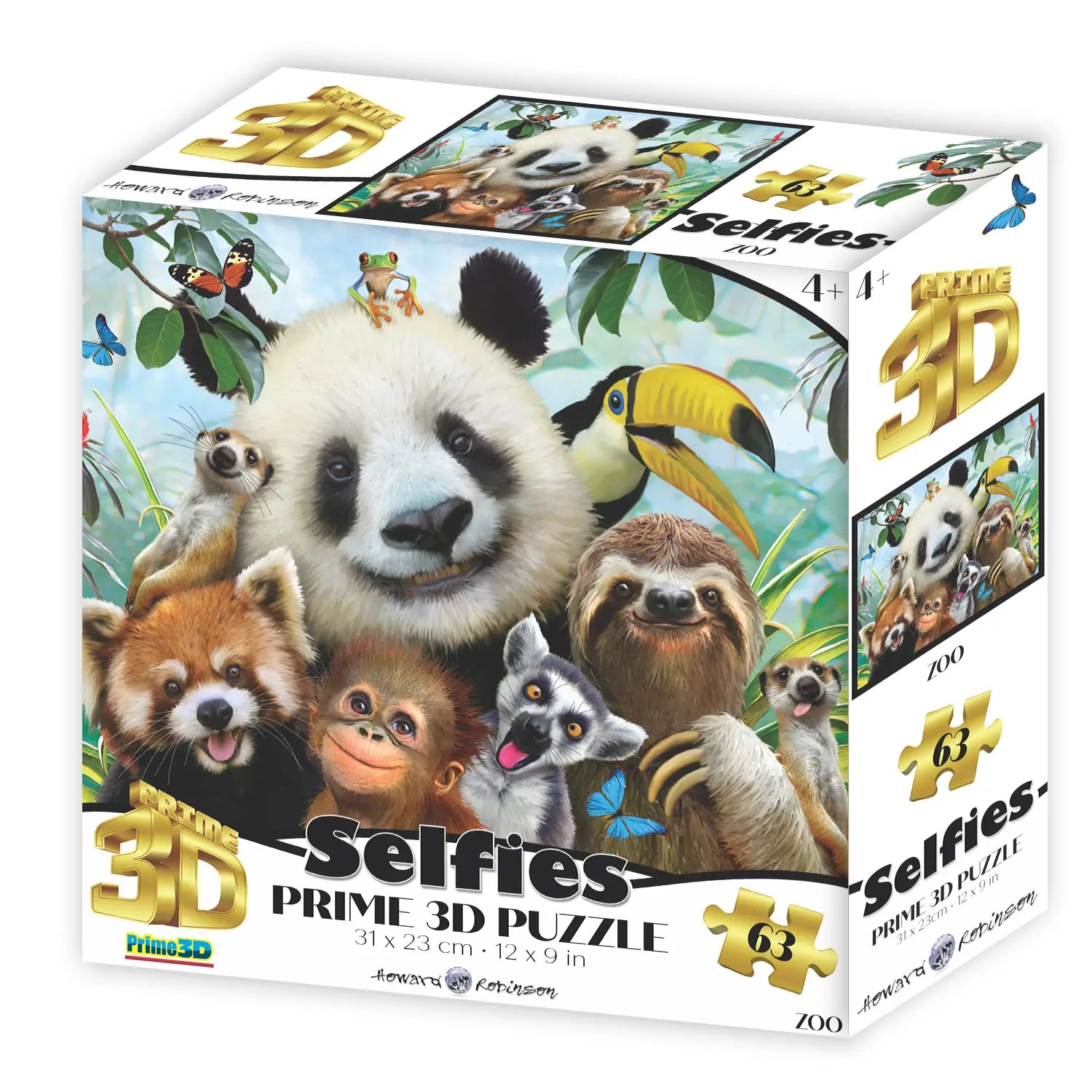 Prime 3D Howard Robinson Zoo Selfie 63 Piece Jigsaw Puzzle