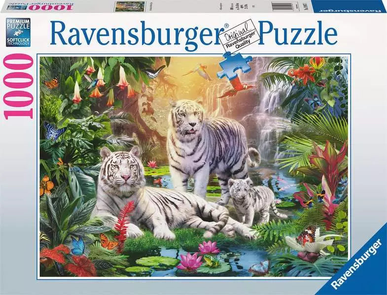 White Tiger Family 1000 Piece Jigsaw Puzzle