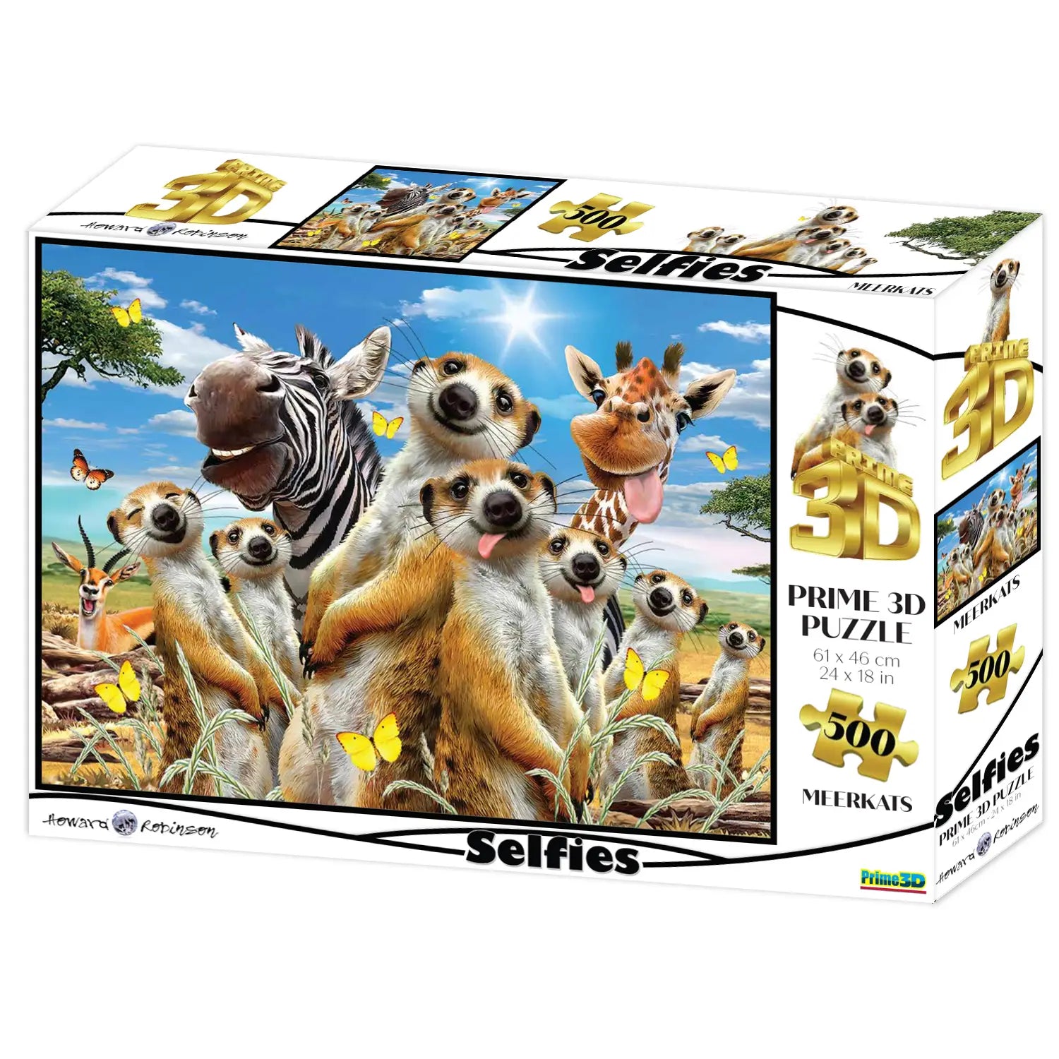 Prime 3D Howard Robinson Meerkat Selfie 500 Piece Jigsaw Puzzle