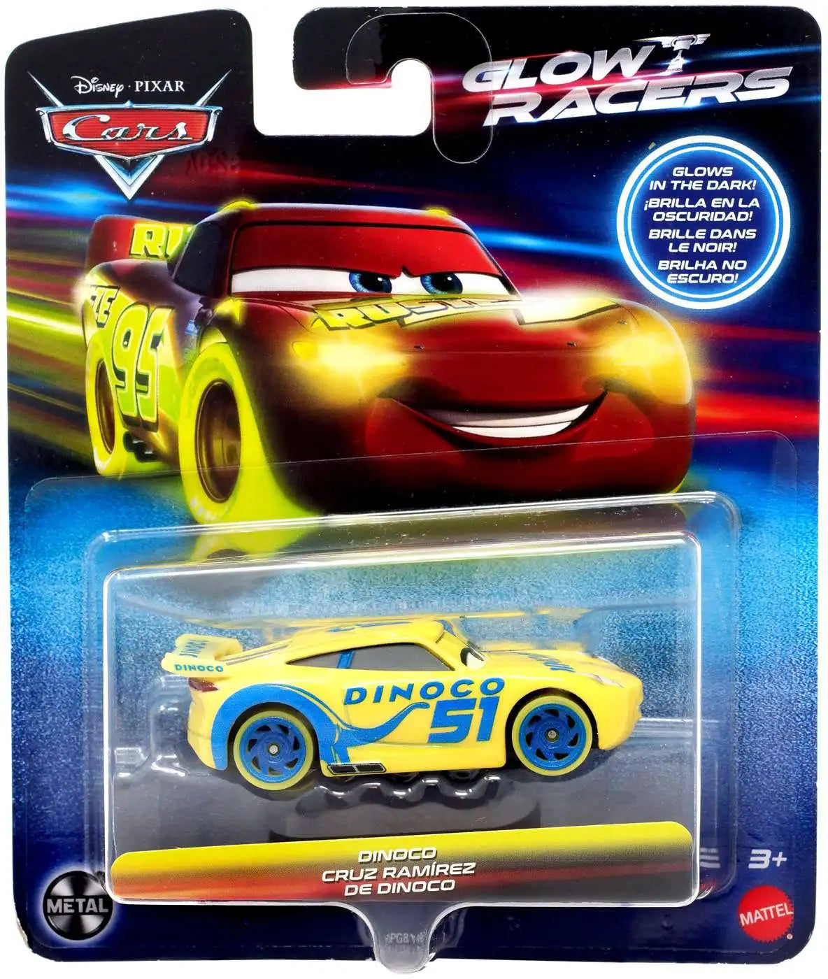 Disney Pixar Glow Racers Dinoco Cruz Ramirez