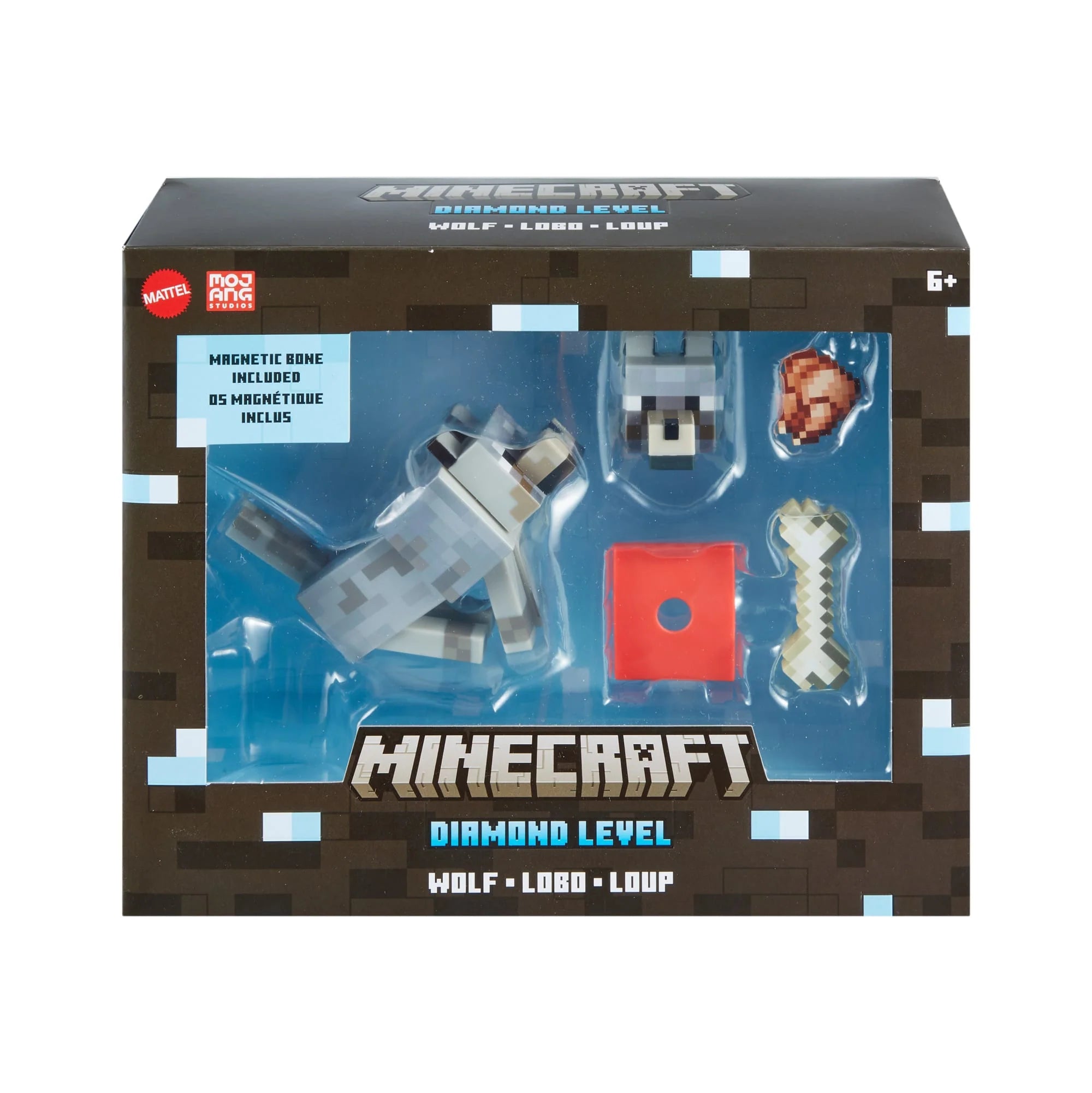 Minecraft Diamond Level 5.5" Wolf Action Figure