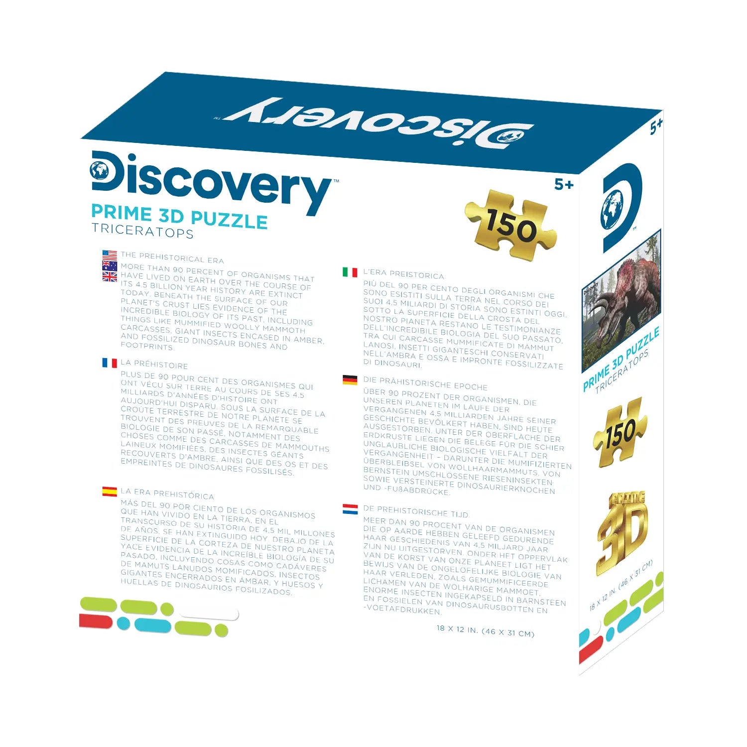 Prime 3D Discovery Triceratops 150 Piece Puzzle