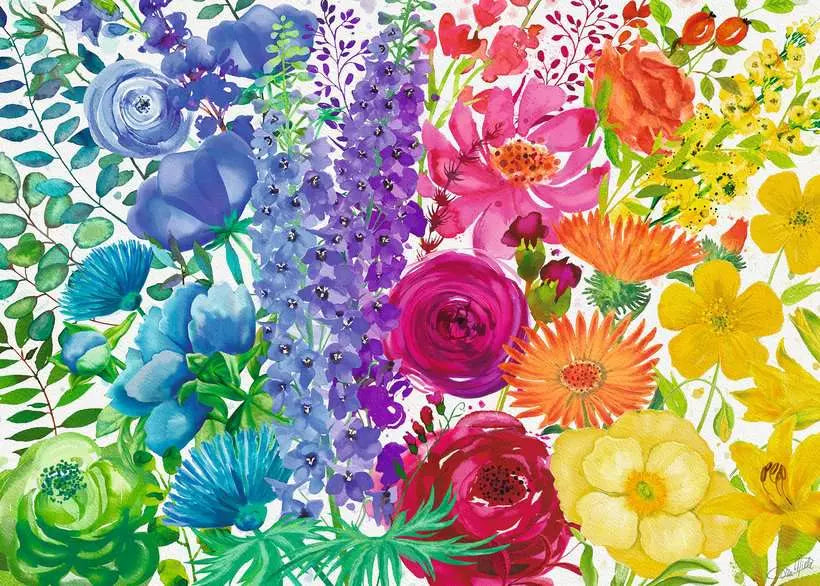 Floral Rinbow 300 Piece Jigsaw Puzzle
