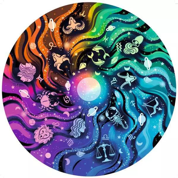 Astrology 500 Piece Round Jigsaw Puzzle