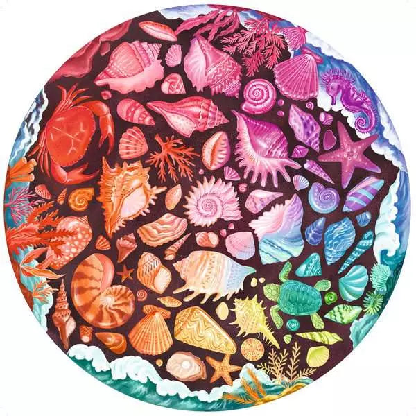 Seashells 500 Piece Round Jigsaw Puzzle