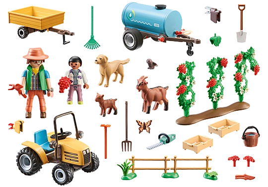 Playmobil Tractor with Trailer and Water Tank
