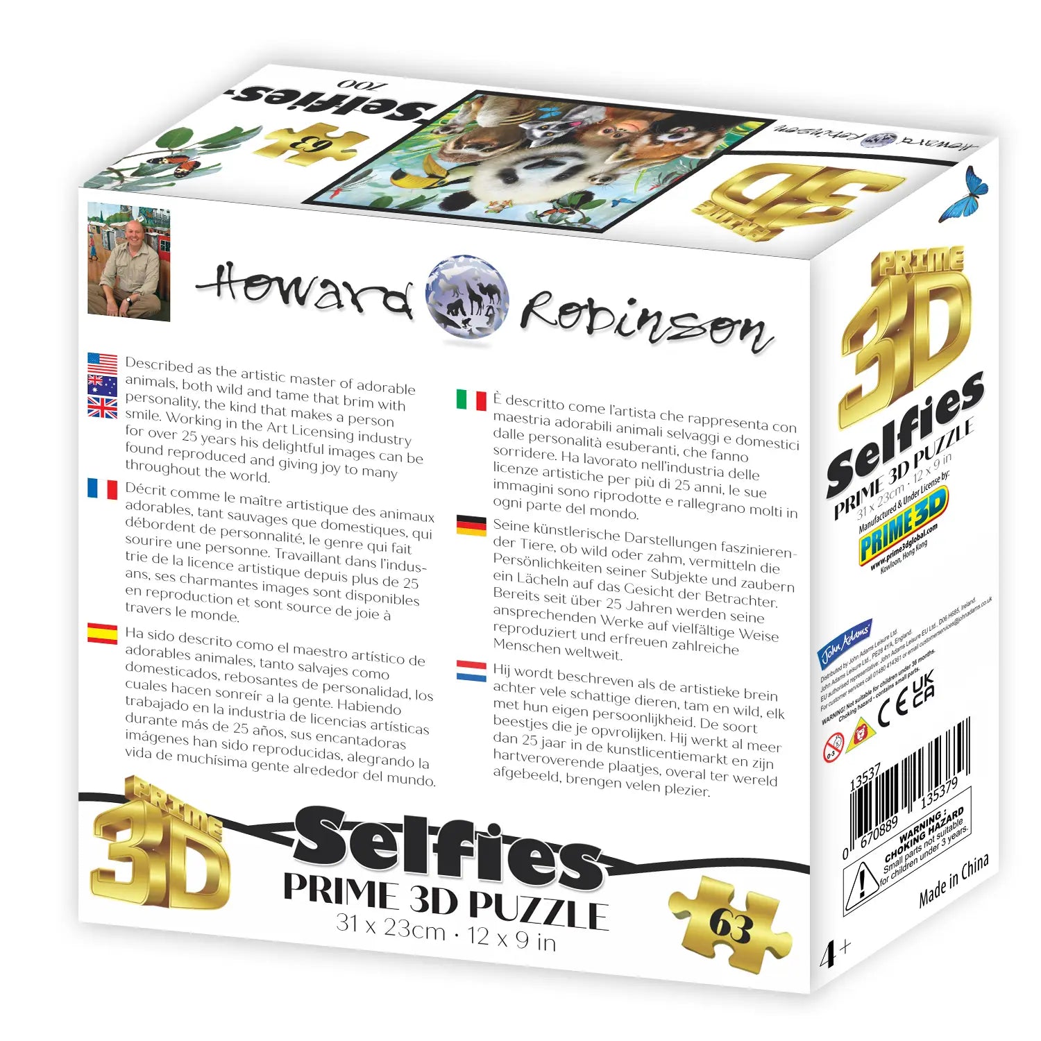Prime 3D Howard Robinson Zoo Selfie 63 Piece Puzzl