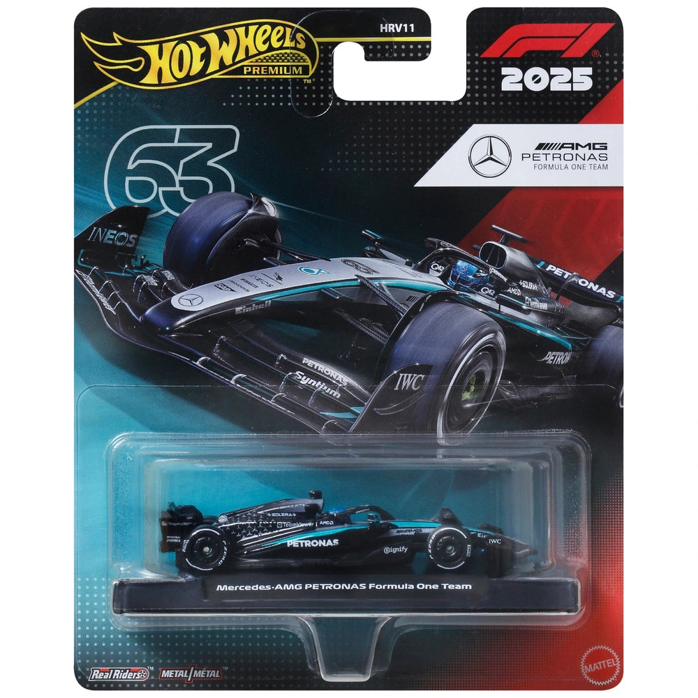 Hot Wheels Premium 2025 Formula 1 Diecast Cars Mercedes-AMG PETRONAS F1 Team 1:64 Scale