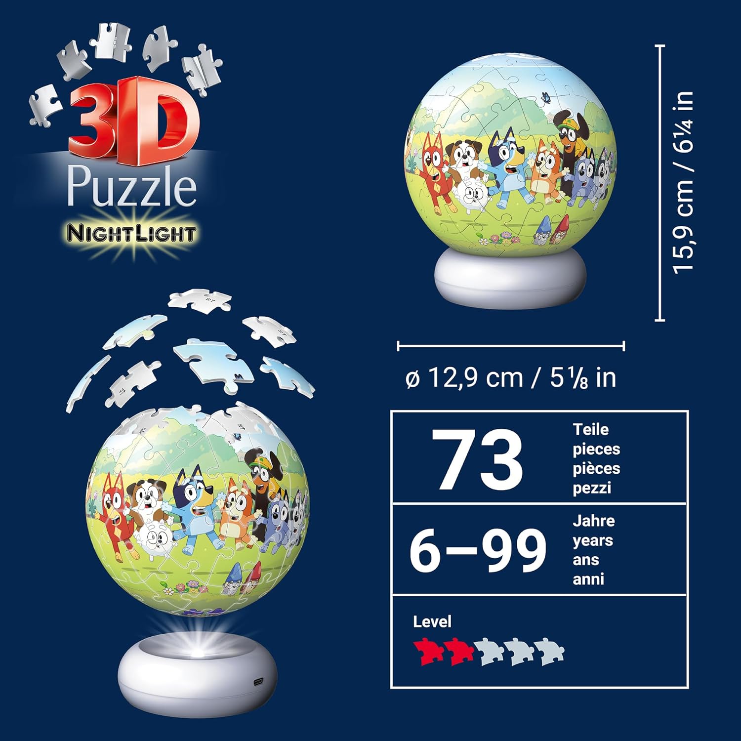 Bluey 72 Piece 3D Puzzle Night Light