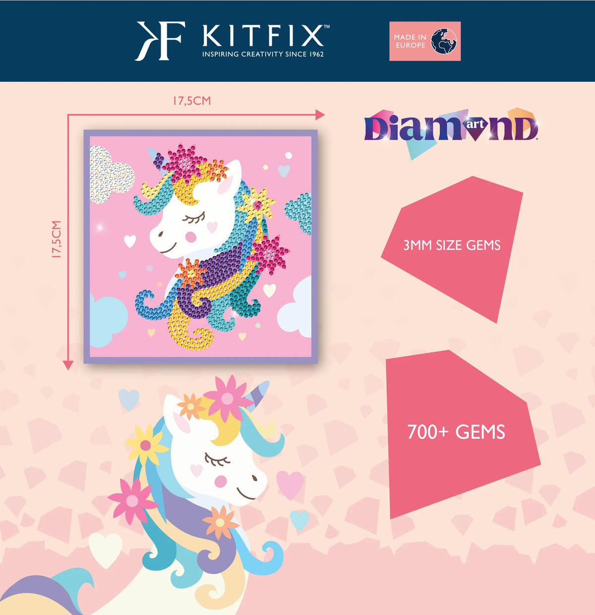 Kitfix Diamond Art Flower Unicorn