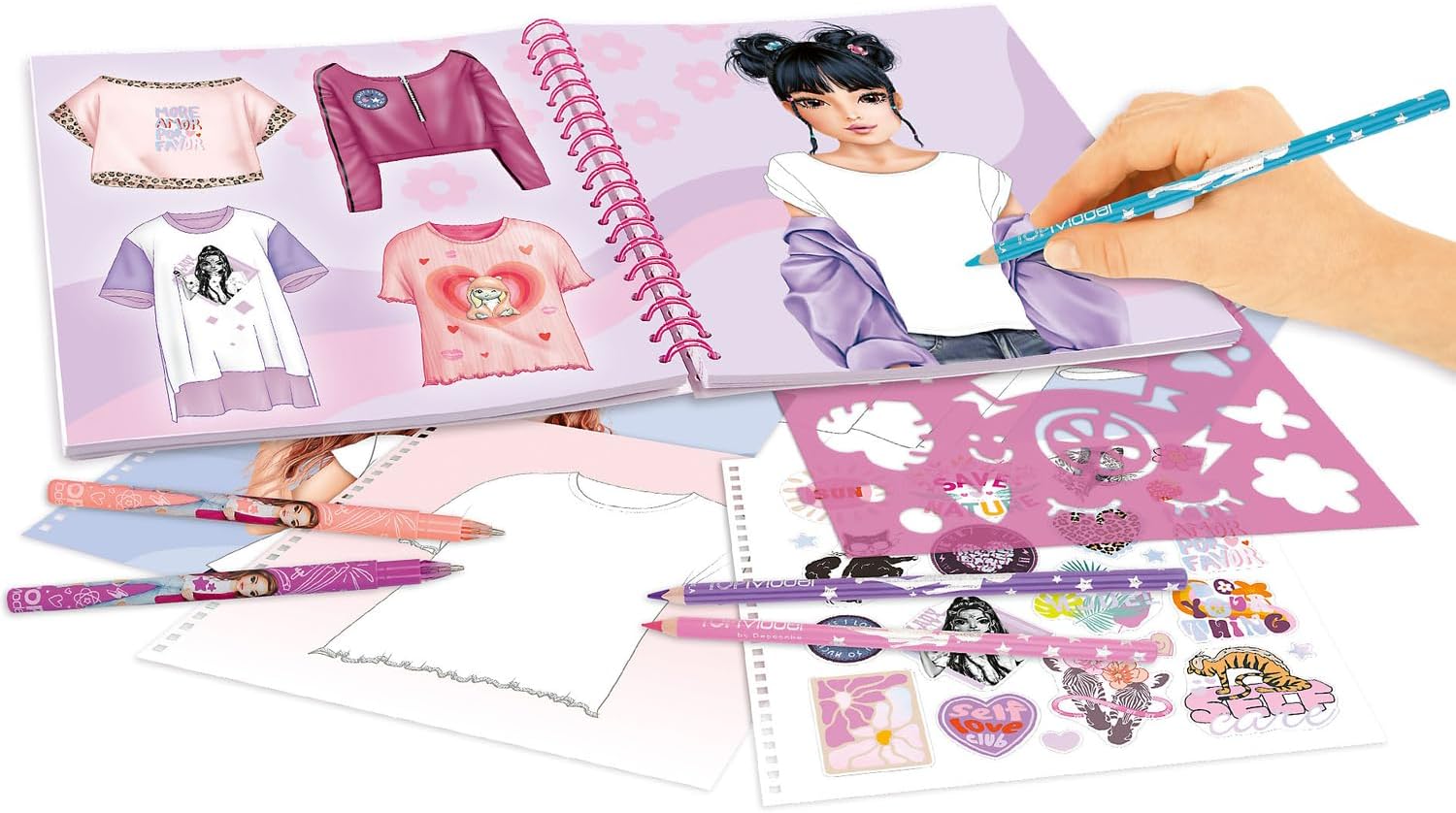 TOPModel T-Shirt Designer Colouring Book