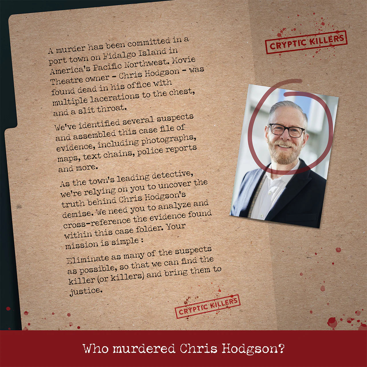 Cryptic Killers - Murder at the Movie Theatre Case File