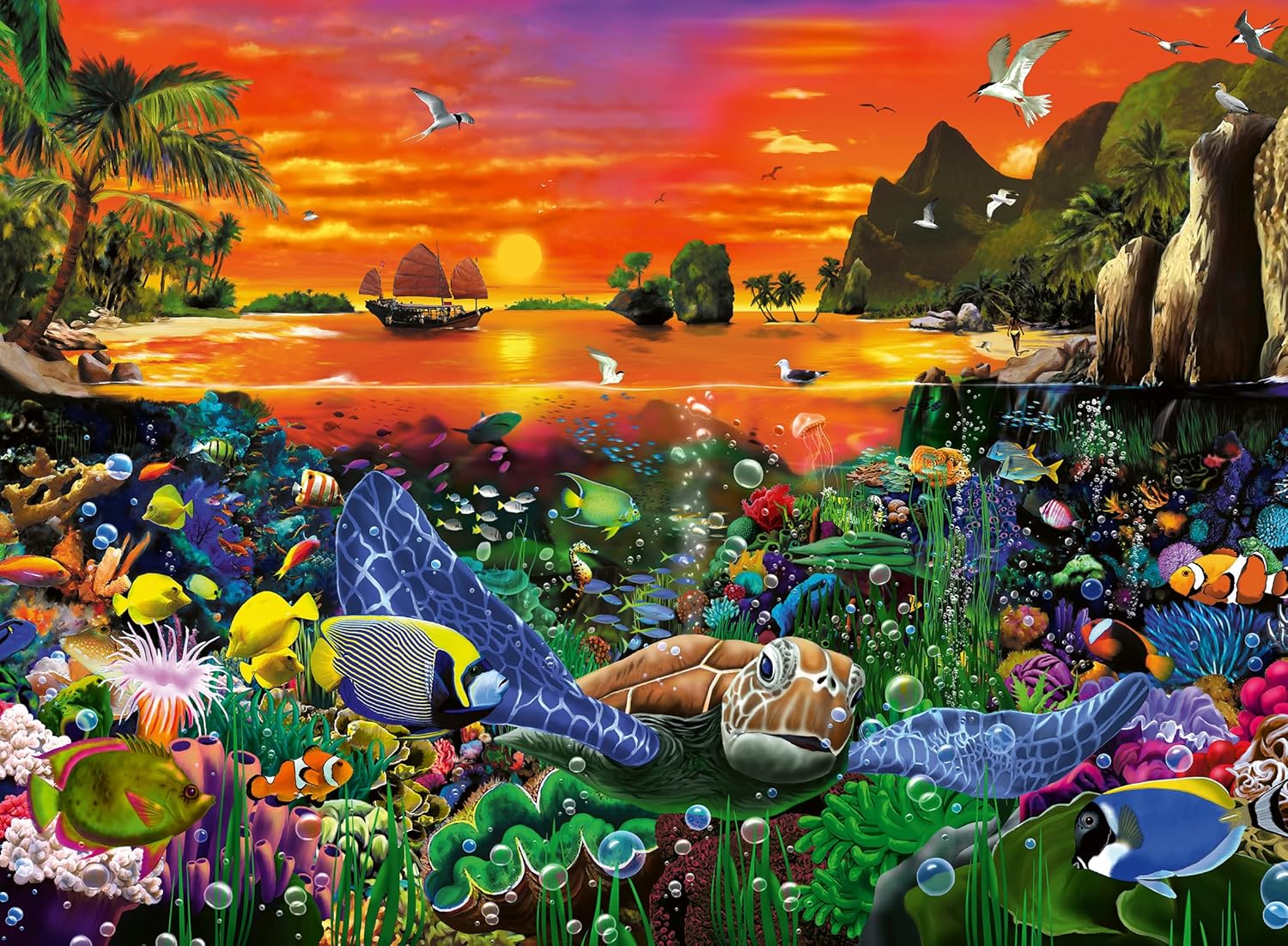 Turtle in the Reef 500 Piece Puzzle