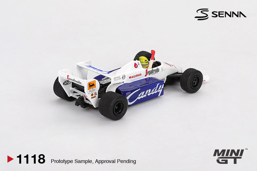 Mini GT Toleman TG184 #19 Ayrton Senna 1984 Monaco Grand Prix 2nd Place 1:64 Scale