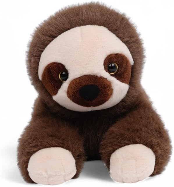 Ollie Sloth Brown & Cream Plush Toy