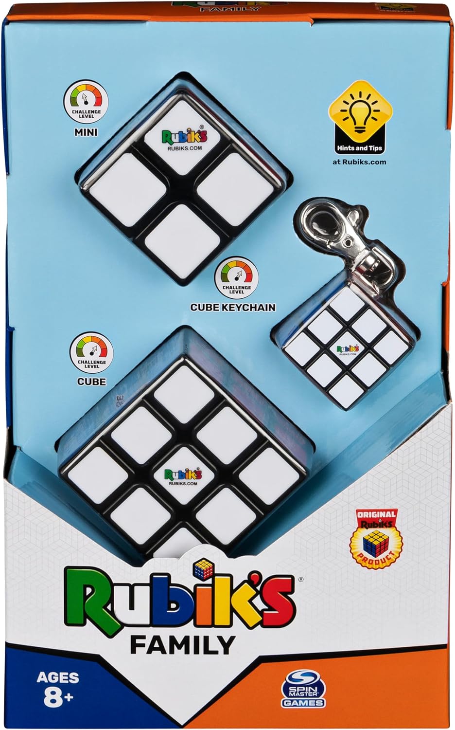 Rubik's Family Pack - 3x3, 2x2, 3x3 Keychain