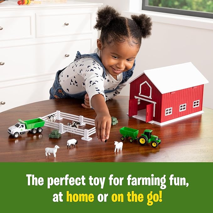 John Deere 24 piece Farm Playset with Red Barn