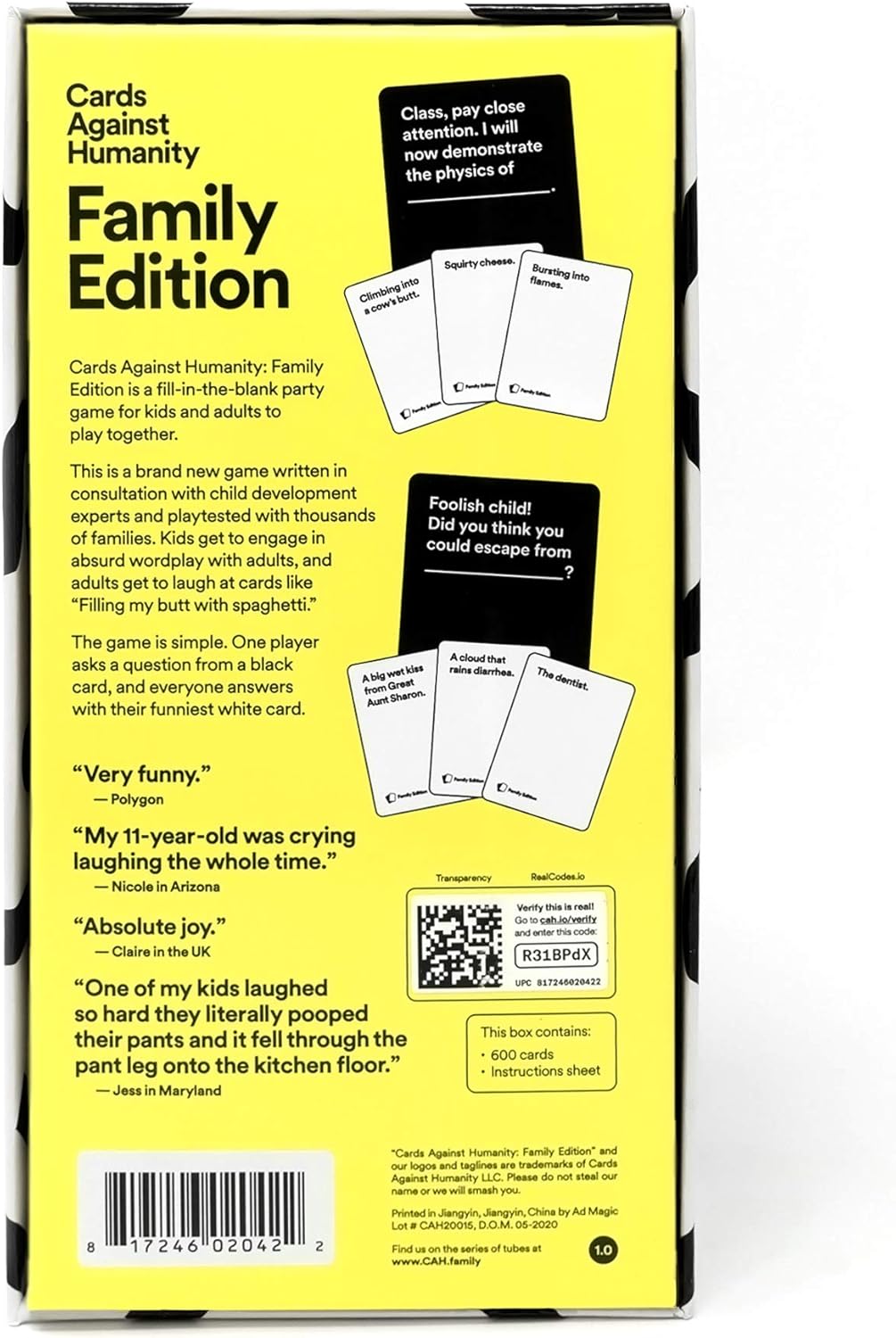Cards Against Humanity Uk Family Edition (8+)