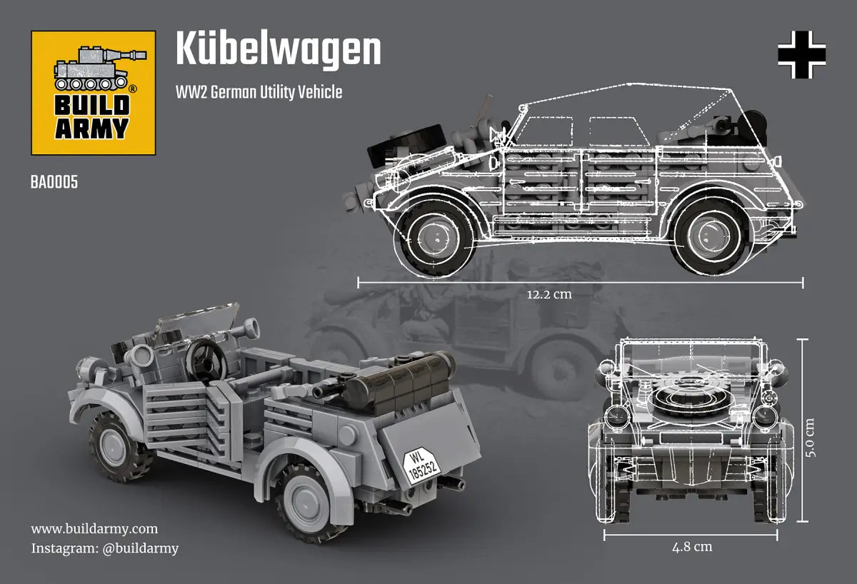 Build Army KubelWagen Utility Vehicle 178 pieces