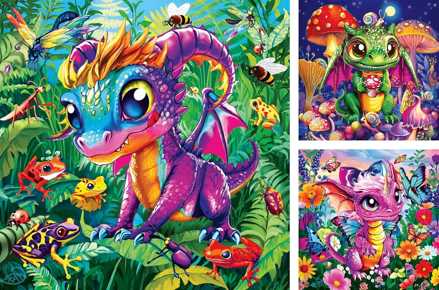 Baby Garden Dragons 3x49 Piece Jigsaw Puzzle