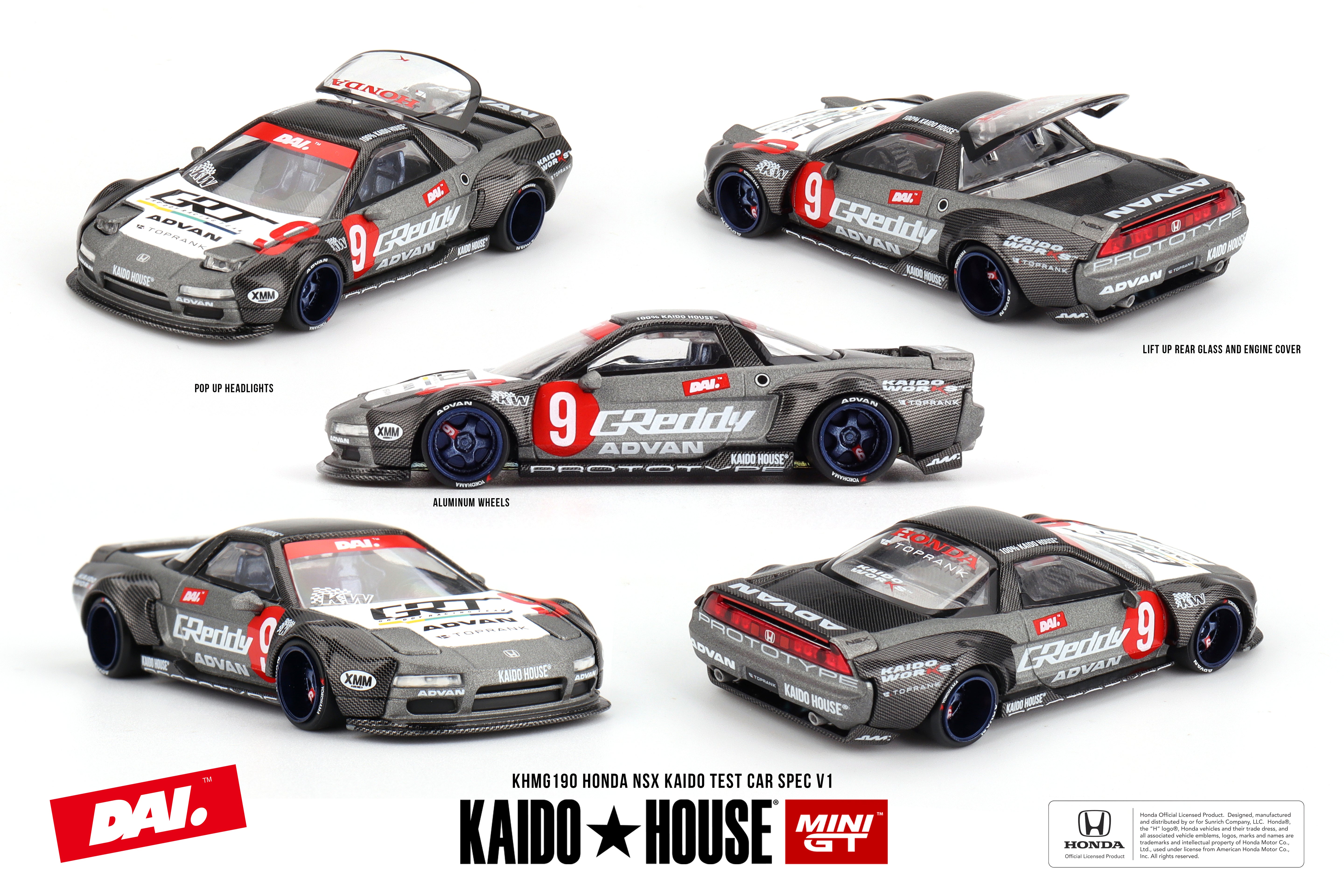 Mini GT Honda NSX Kaido Test Car Spec V1 1:64 Scale Die Cast