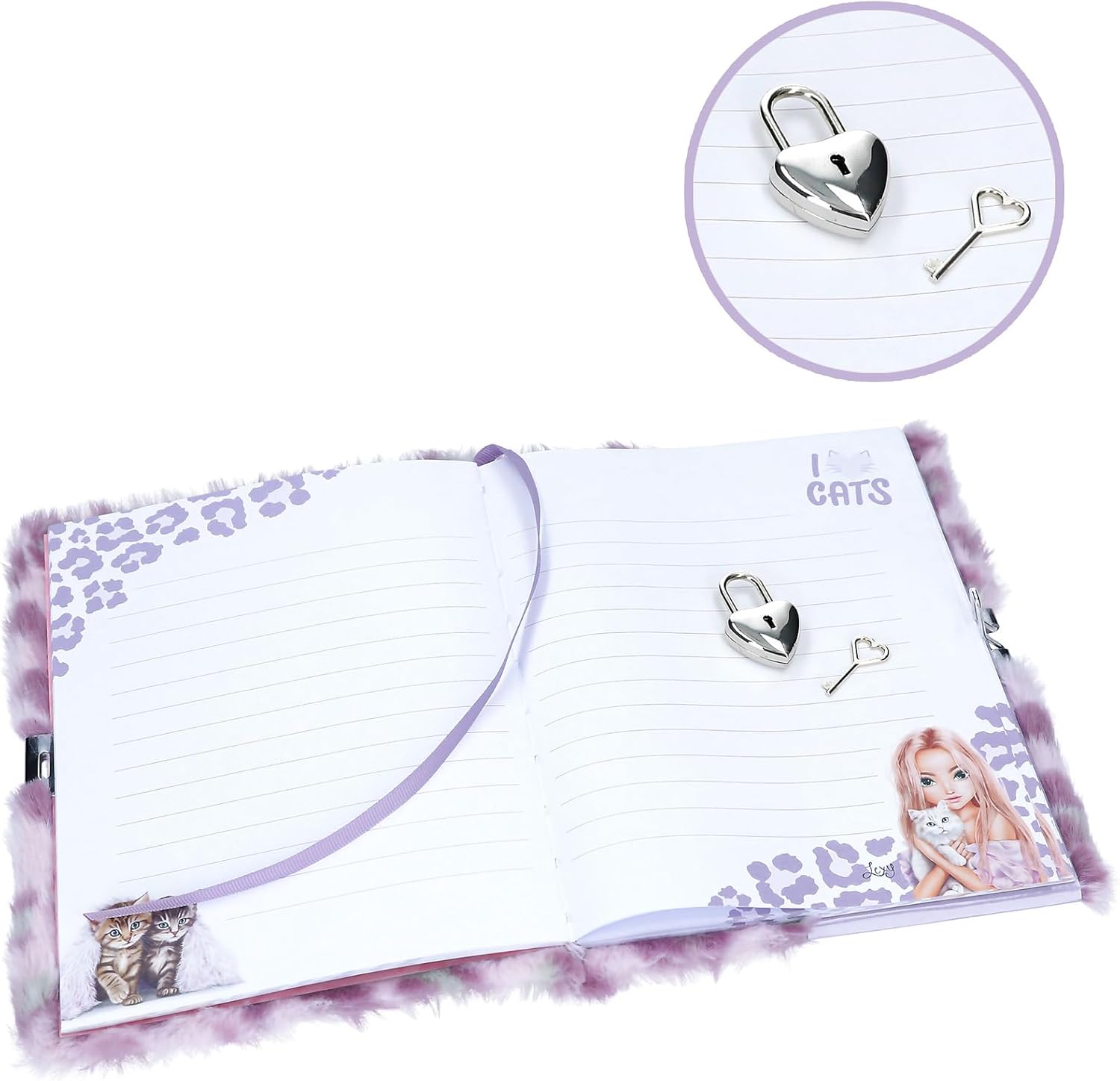 TOPModel Cosy Cat Diary with Lock