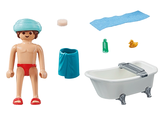 Playmobil Man with Bathtub