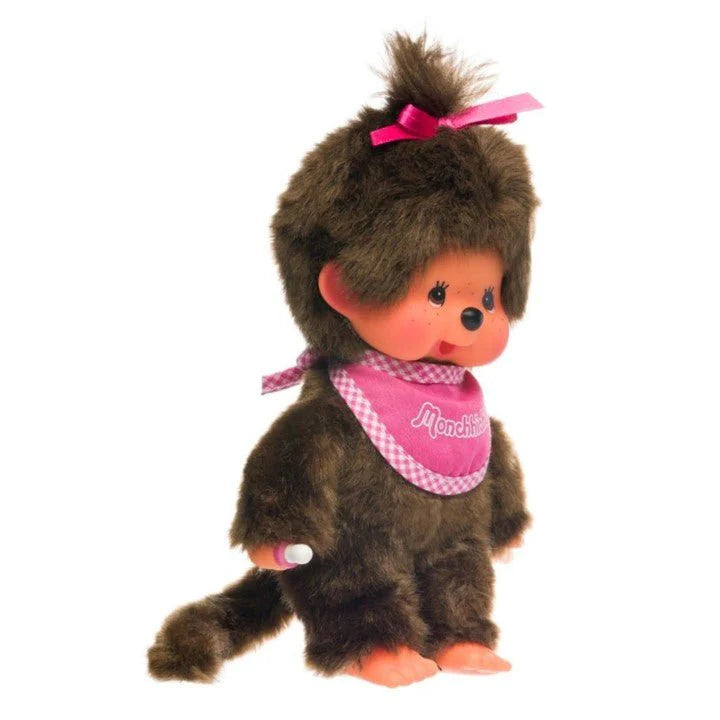 Monchhichi Classic Girl with Pink Bib Plush Doll