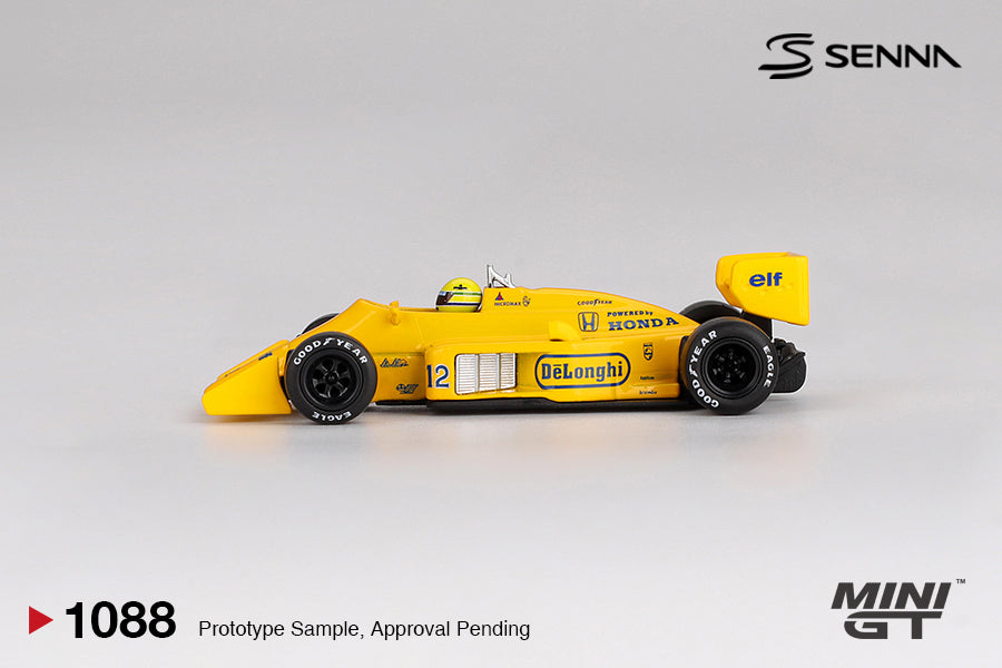 Mini GT Lotus 99T #12 Ayrton Senna 1987 Monaco Grand Prix Winner 1:64 Scale