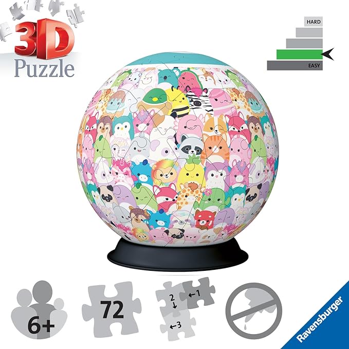 Squishmallows 3D Ball 72 Piece Jigsaw Puzzle