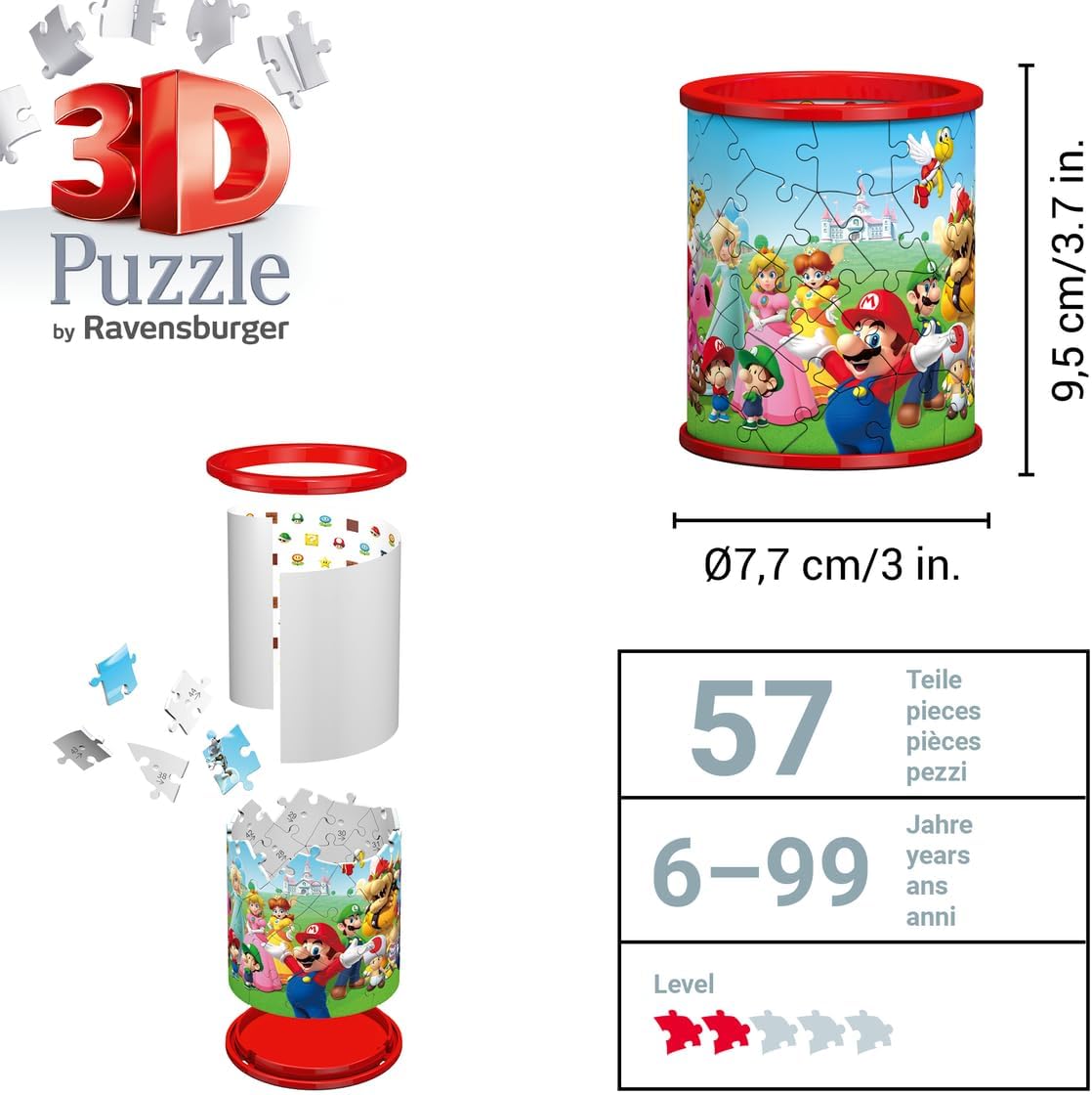 Super Mario Pencil Holder 3D 54 piece Jigsaw