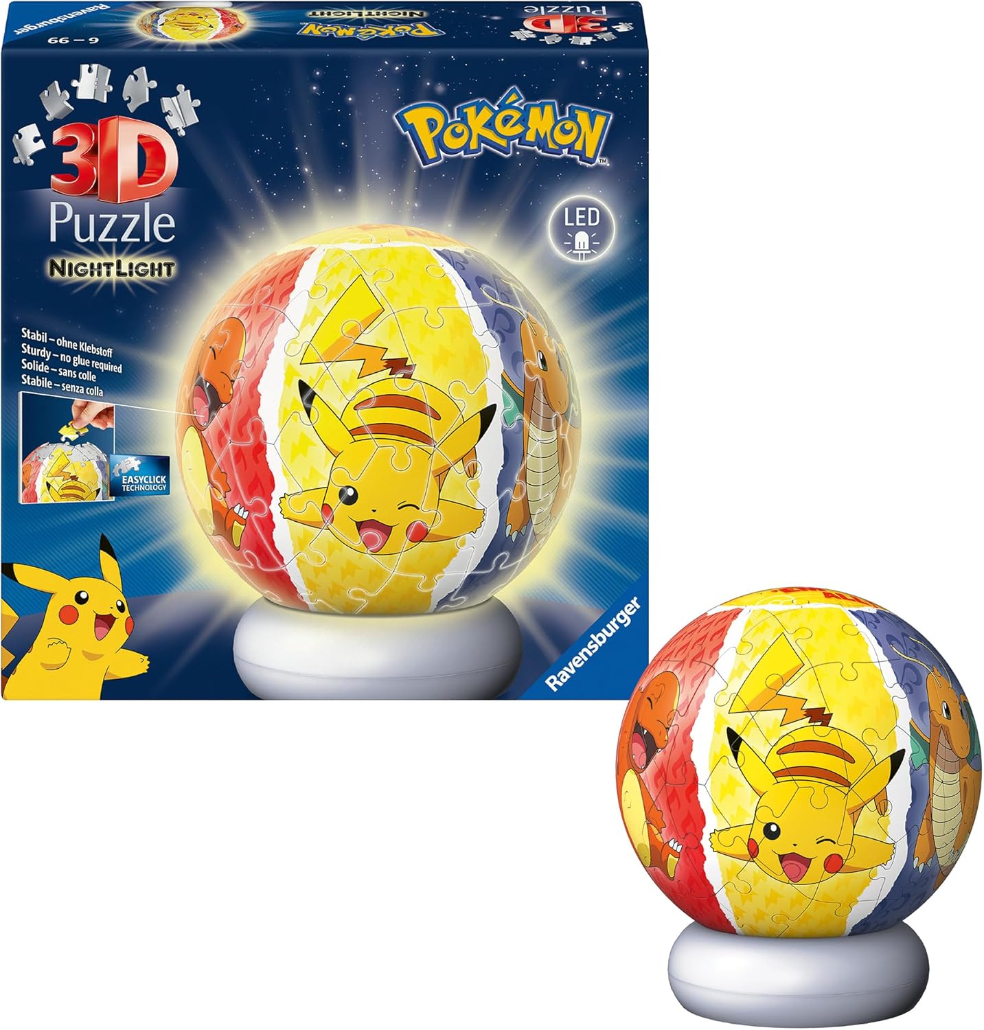 Pokemon Night Light 3D 72 Piece Puzzle